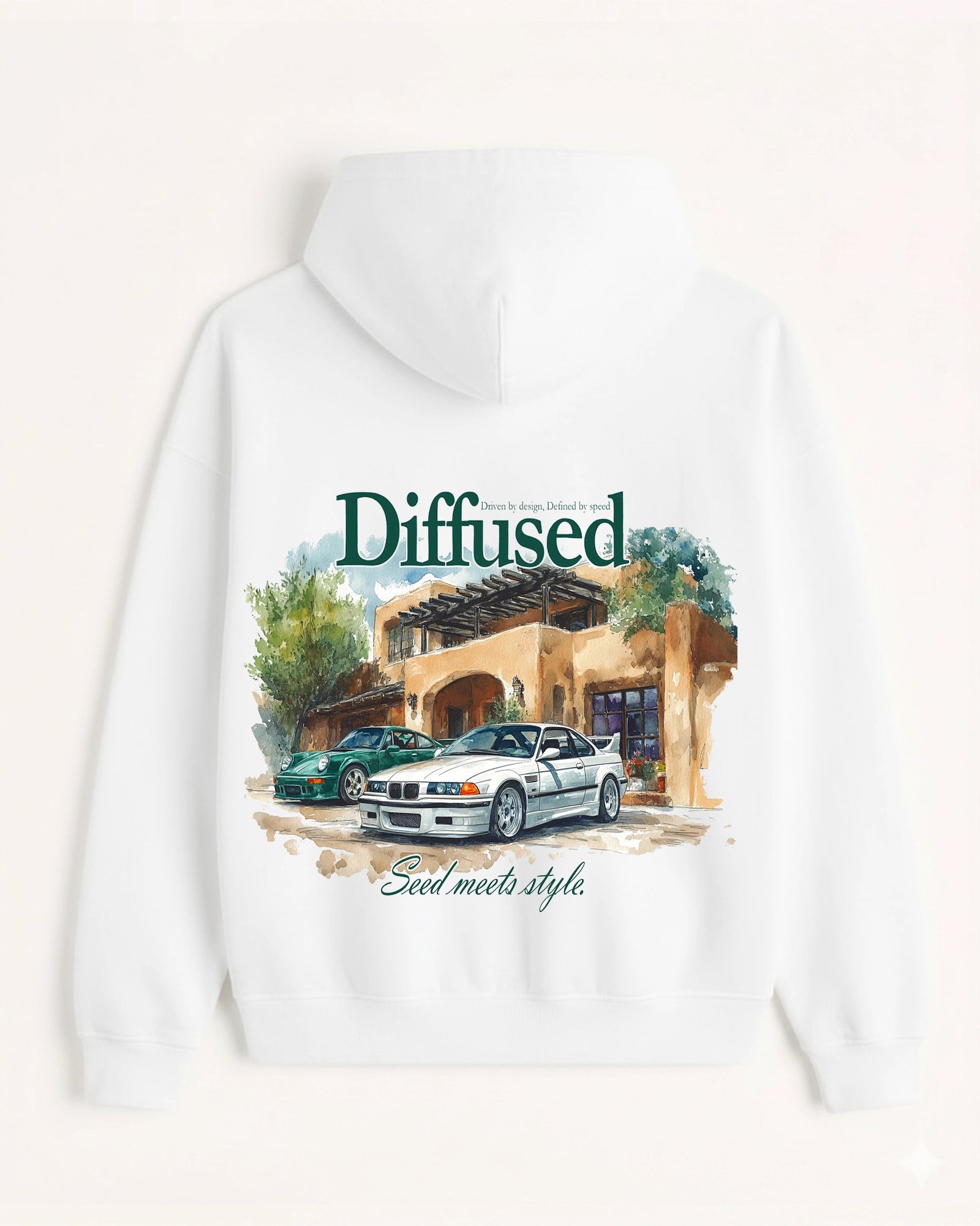 'Diffused' Graphic Hoodie - Euro Car (Front & Back)