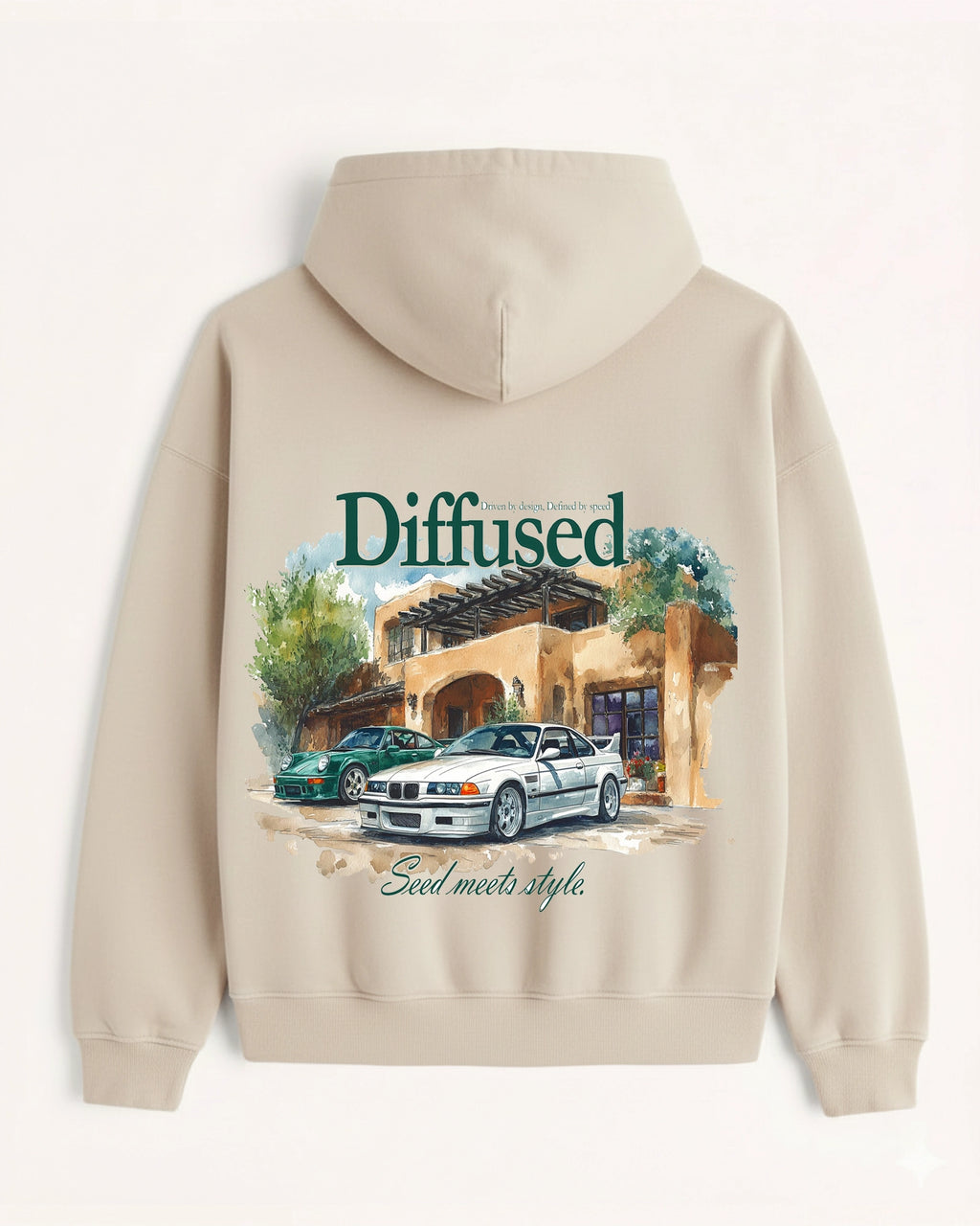 'Diffused' Graphic Hoodie - Euro Car (Front & Back)