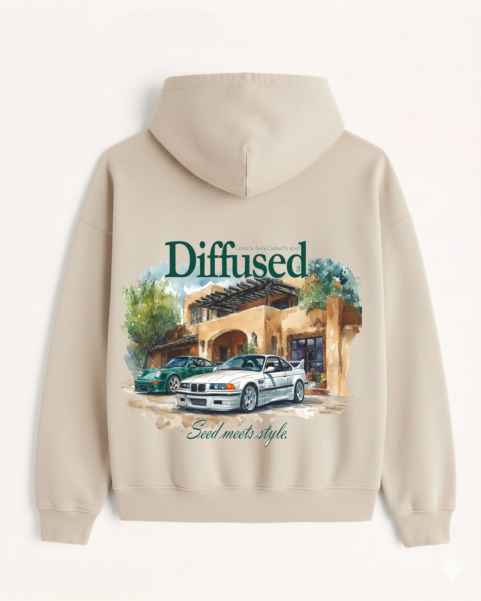 'Diffused' Graphic Hoodie - Euro Car (Front & Back)
