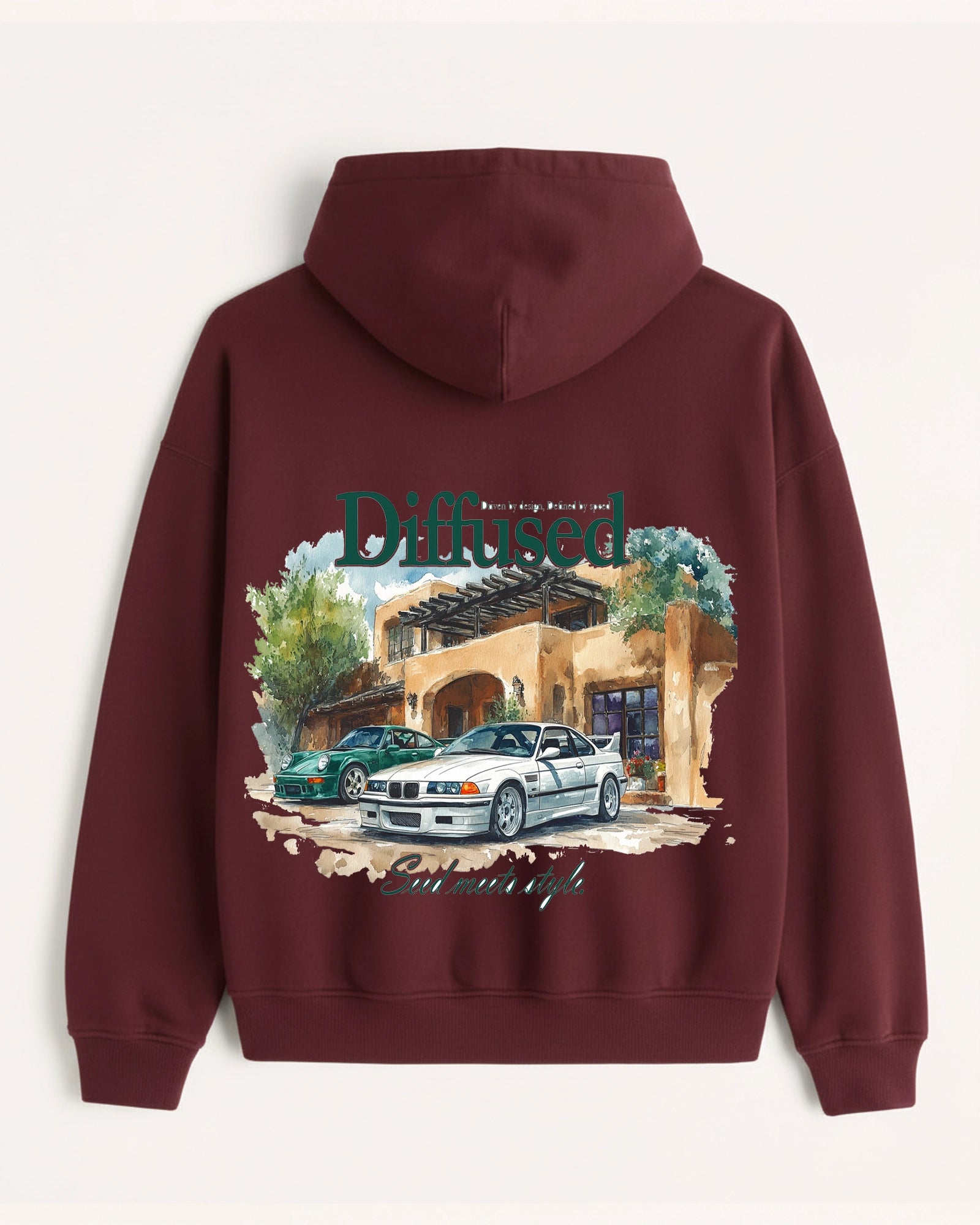 'Diffused' Graphic Hoodie - Euro Car (Front & Back)