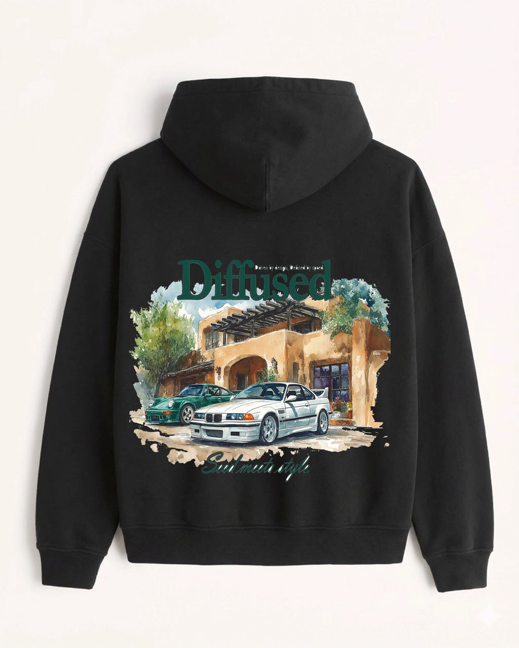 'Diffused' Graphic Hoodie - Euro Car (Front & Back)