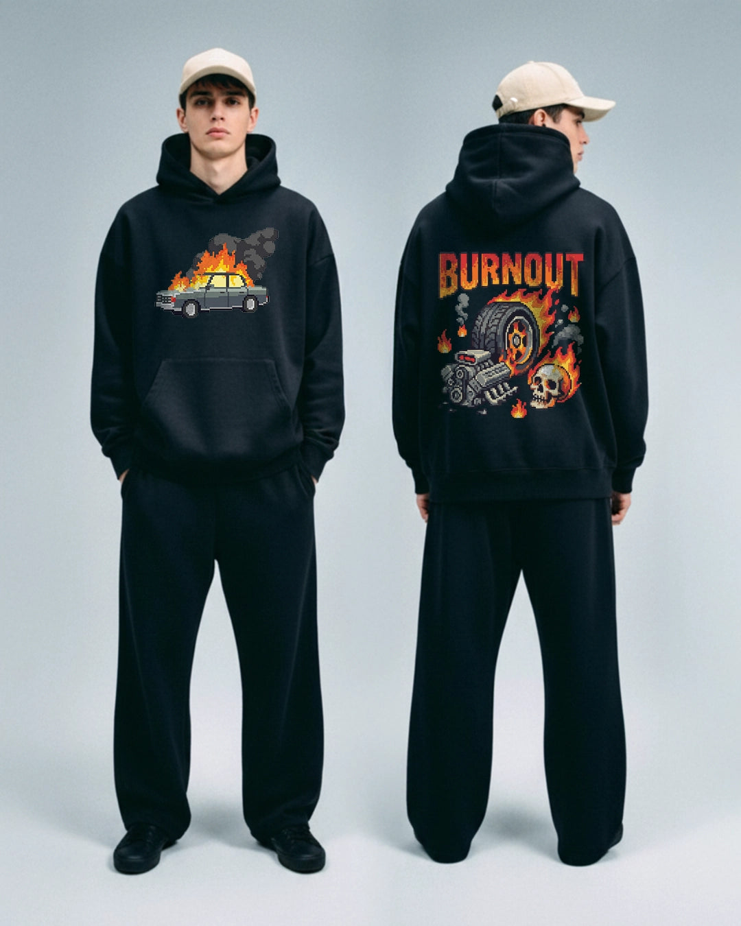 Burnout Pixel Art Hoodie
