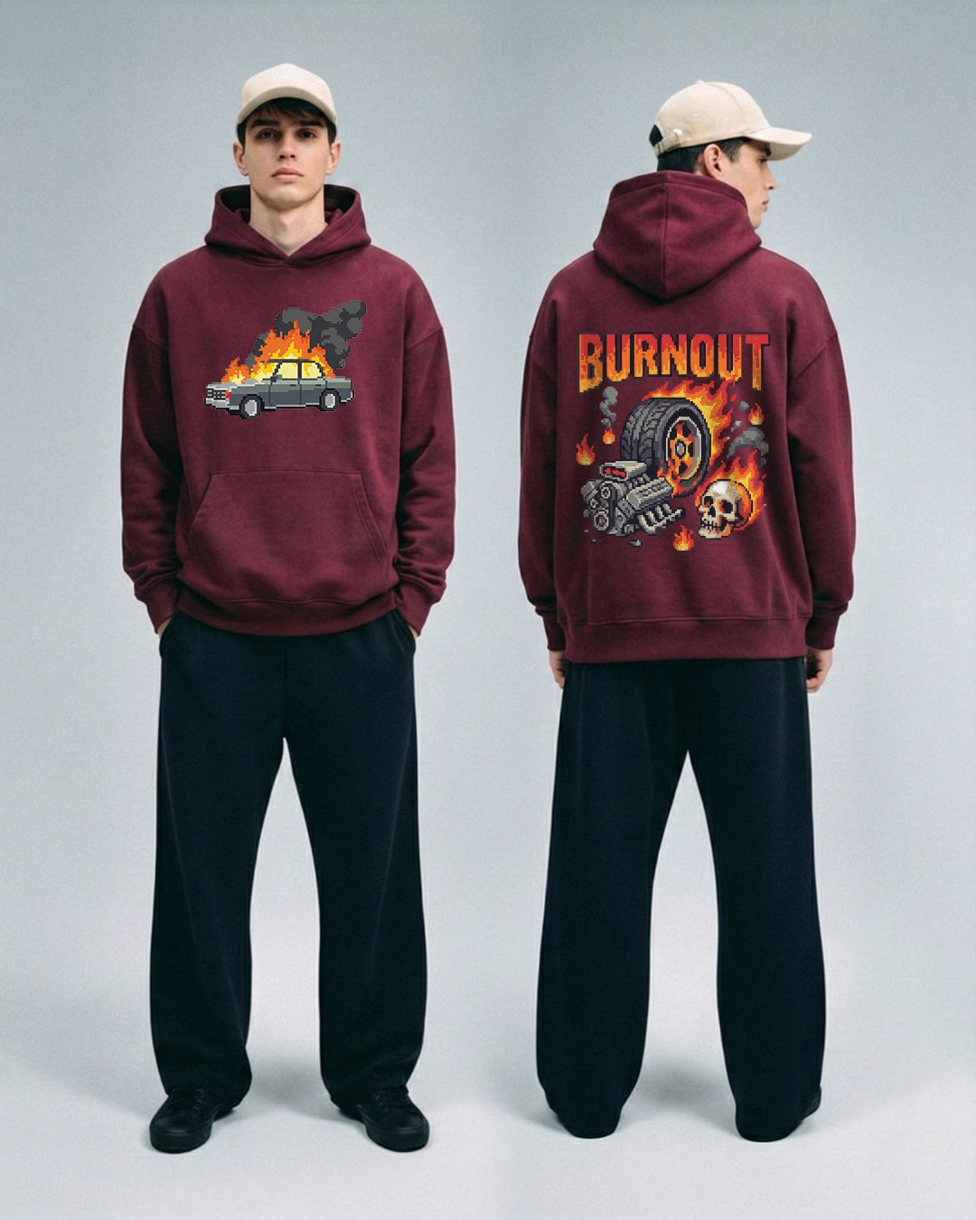 Burnout Pixel Art Hoodie
