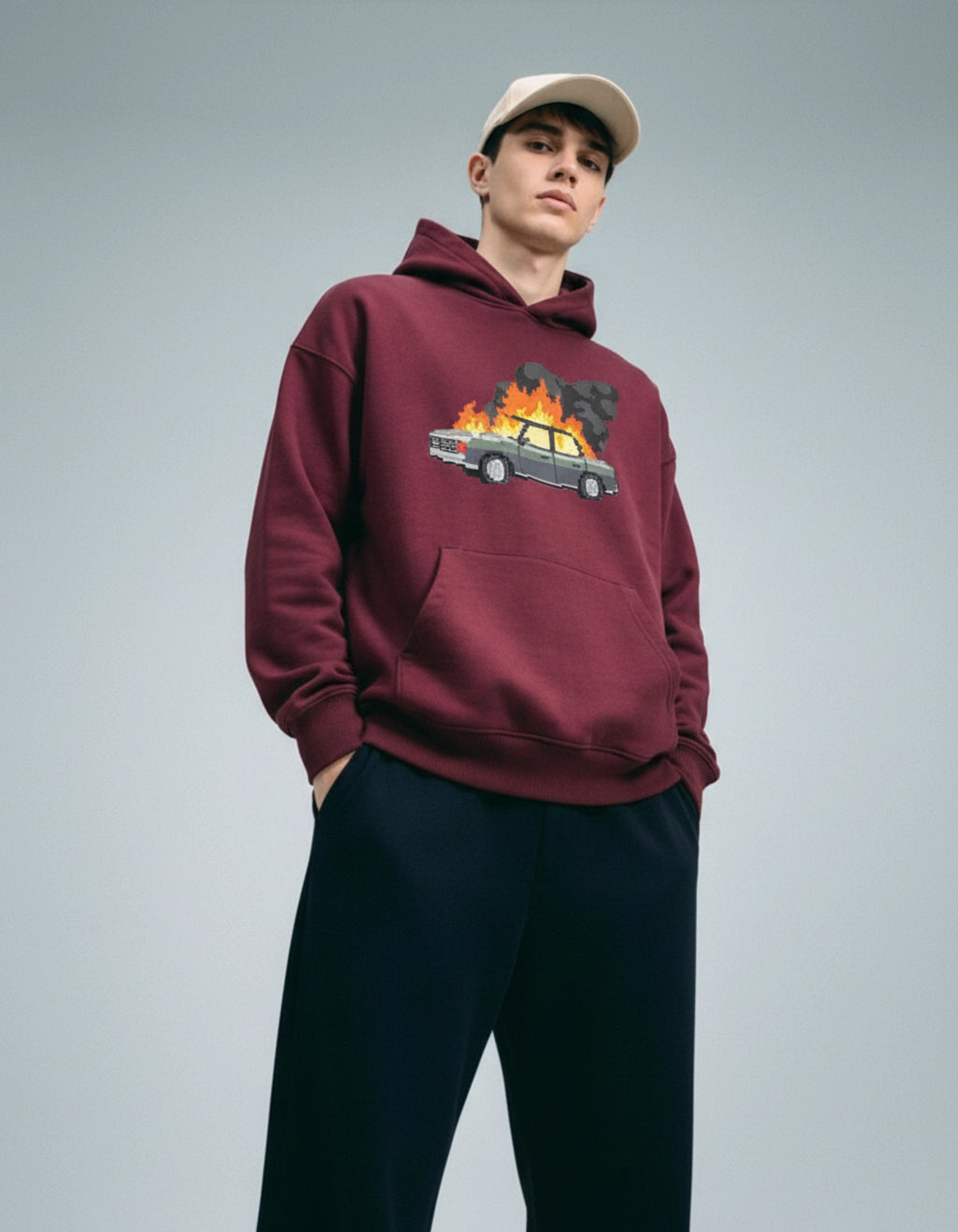 Burnout Pixel Art Hoodie