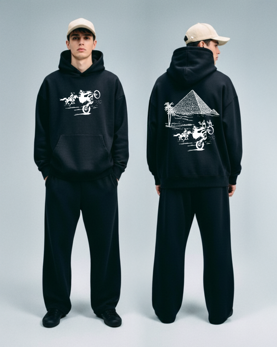 Hoodie "Cairo Hustle" - Pyramids Graphic