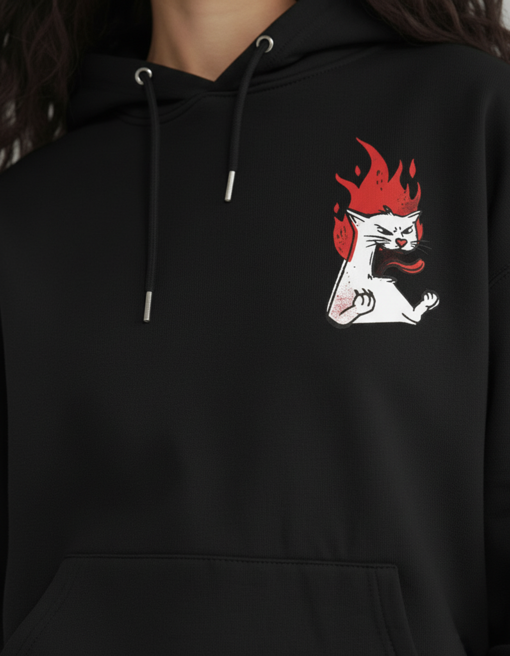 angry cat hoodie