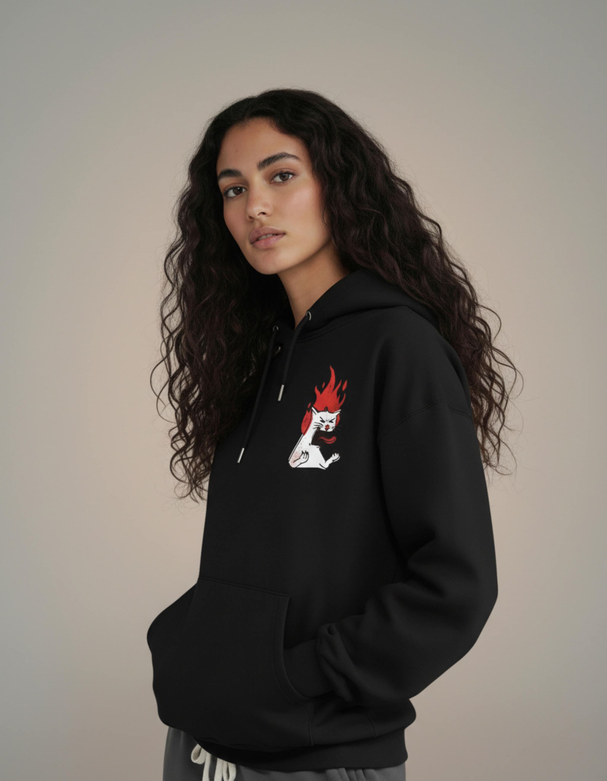 angry cat hoodie
